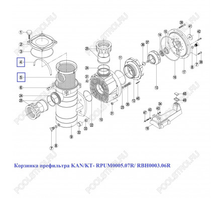 Корзинка префильтра KAN/KT- RPUM0005.07R/ RBH0003.06R