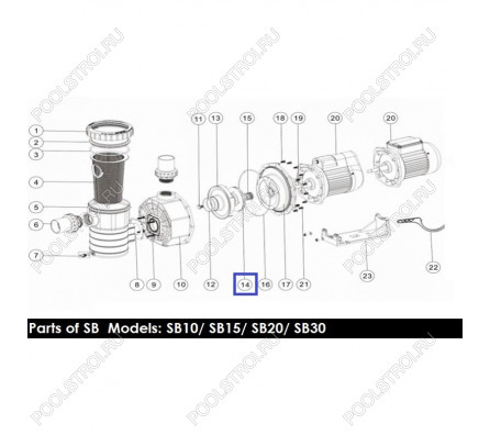Крыльчатка  для насоса Aquaviva SB30/SR30 1311006
